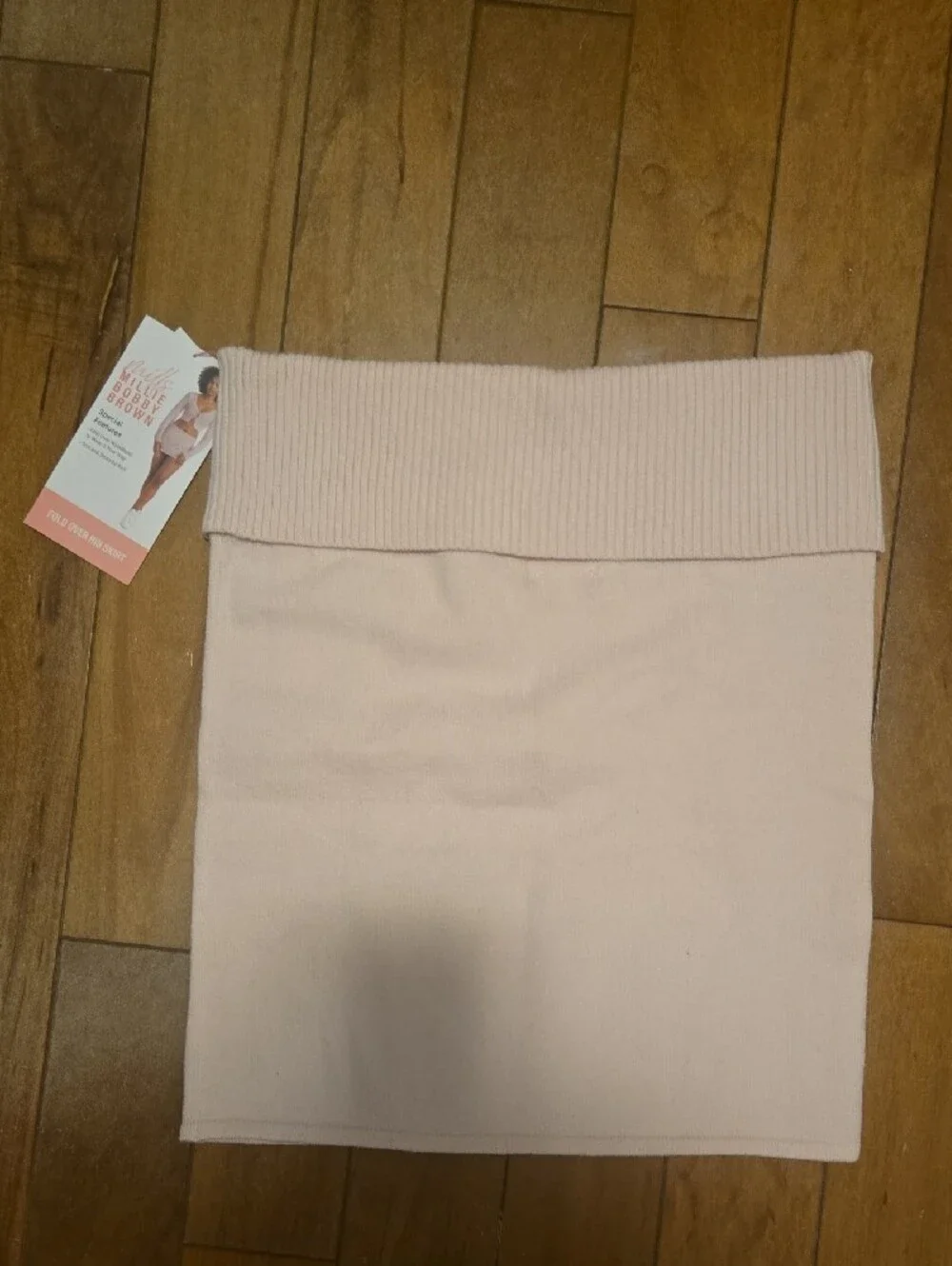 Pink Fold-Over Waist Mini Skirt